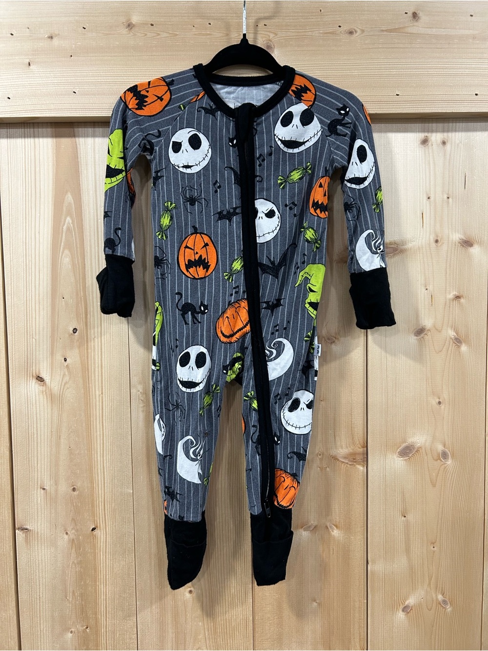 Little Sleepies Disney The Nightmare Before Christmas Bamboo Zippy - Size 0-3M
